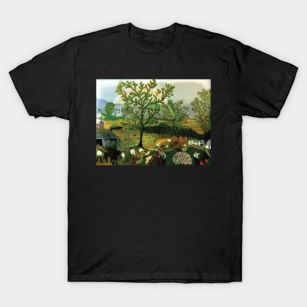 grandma moses painting rainbow T-Shirt by QualityArtFirst